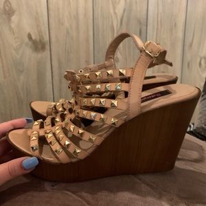 Strappy Studded Wedges